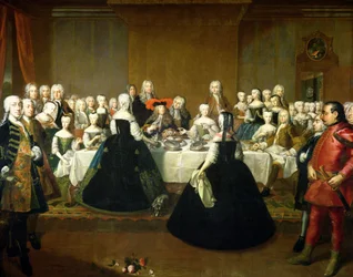 Hochzeitsfrühstück von Kaiserin Maria Theresia von Österreich und Franz von Lothringen, später Franz I., ca. 1736